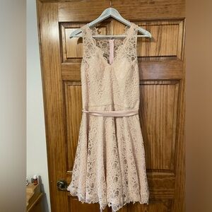 Light Pink Lacy Bridesmaid Dress